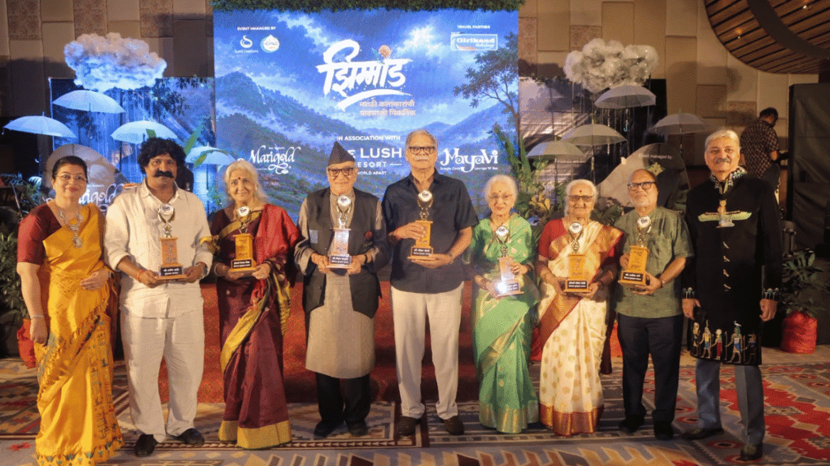 पुष्कर श्रोत्री यांच्या झिम्माड पावसाळी मेळाव्यात सहभागी झालेले मराठी कलाकार